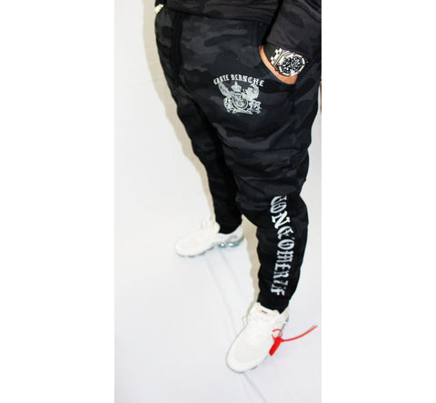 Traditional Black Reflective Camo Sweatpants