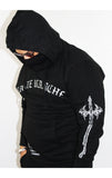 Traditional Sword Black Reflective Hoodie