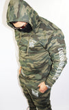 Traditional Logo-Green Reflective Camo Hoodie