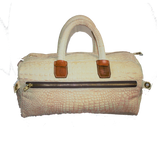 Cream Leather Duffle Bag